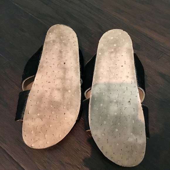 ❤️Charlotte Stone Black Pony Hair Sandal Slides - Picture 4 of 5